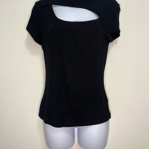 Black Cut-Out Women's Top